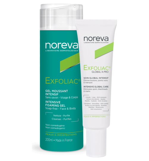 Rotina Anti-Imperfeições: EXFOLIAC® Global X-PRO + Gel Limpeza Intensivo